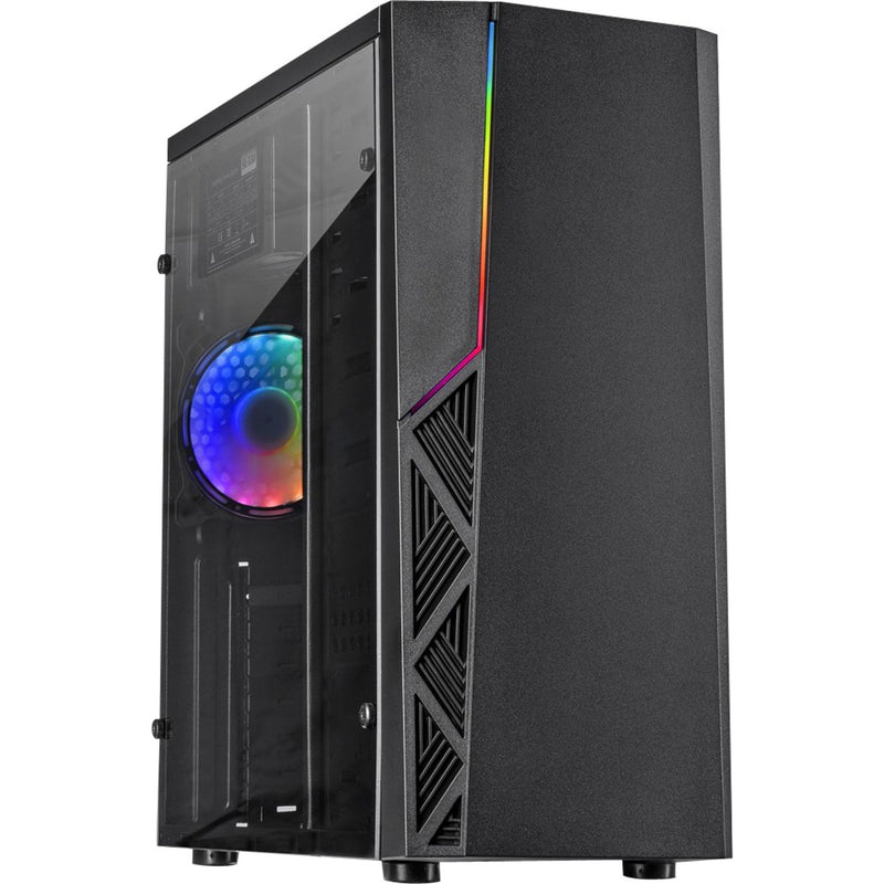 Afbeelding laden in galerijviewer, Inter-tech b-02 rgb midi tower behuizing (zwart | 3x usb-a | rgb | window)

