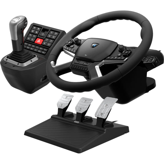 Hori force feedback truck control system simulatorset (zwart zilver)
