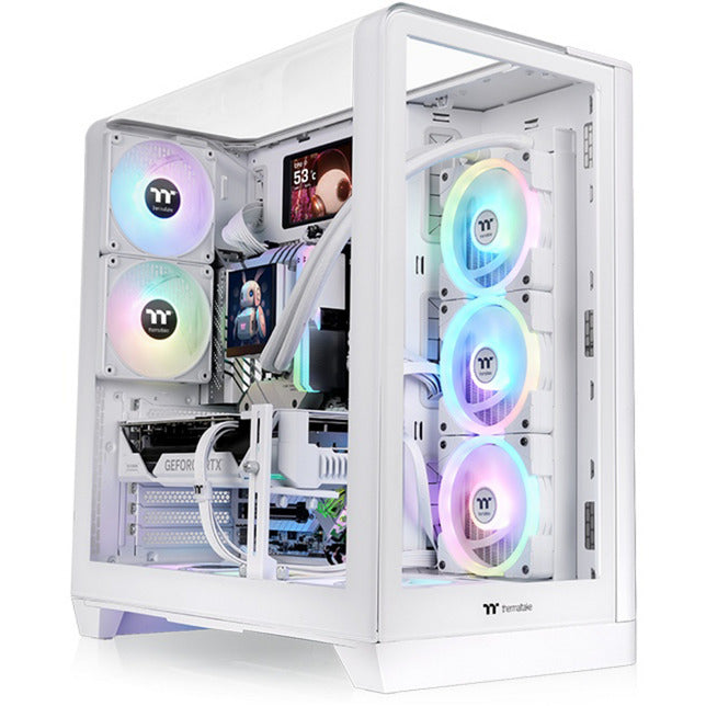 Afbeelding laden in galerijviewer, Thermaltake view 390 tg snow midi tower behuizing (wit | 2x usb-a | 1x usb-c | tempered glass)
