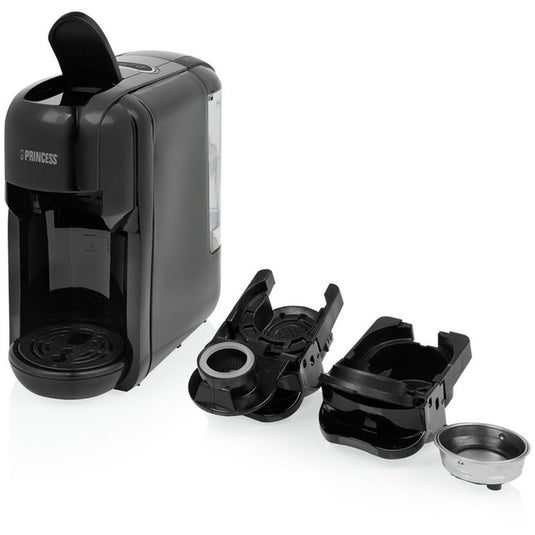 Princess multi capsule koffiemachine 3-in-1 capsule machine (zwart, nespresso, dolce gusto, e.s.e.)