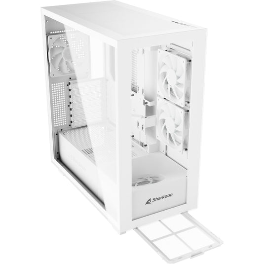 Sharkoon rebel c60 rgb midi tower behuizing (wit | 2x usb-a | 1x usb-c | rgb | tempered glass)