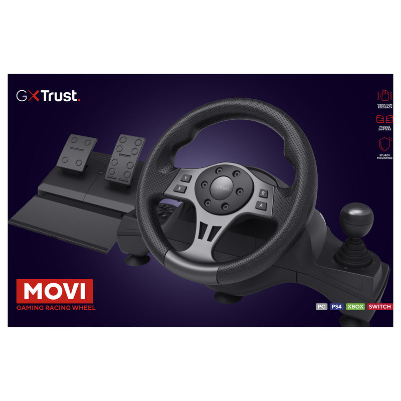 Afbeelding laden in galerijviewer, Trust gxt 289 movi racestuur stuur (zwart, pc, xbox series x s, switch, playstation 4)
