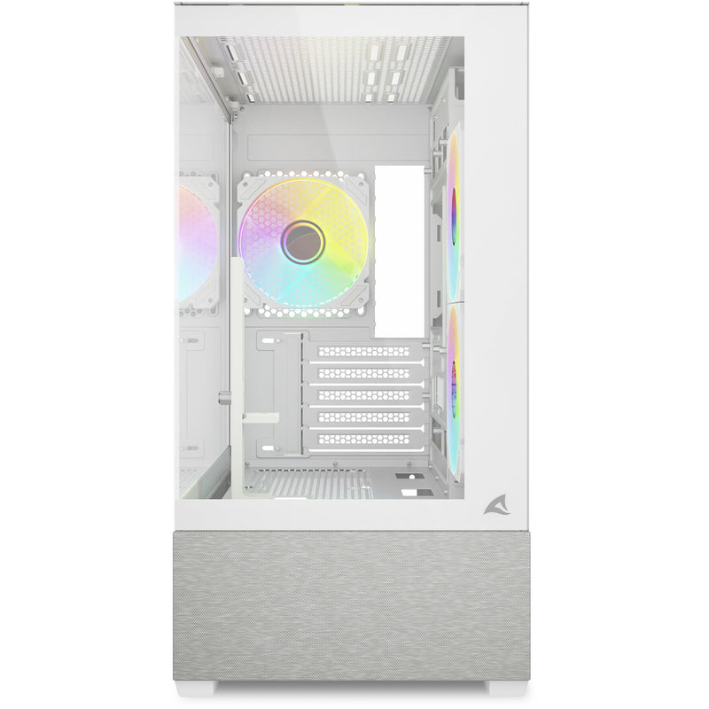 Afbeelding laden in galerijviewer, Sharkoon mk7 argb mini tower behuizing (wit | 2x usb-a | 1x usb-c | rgb | tempered glass)

