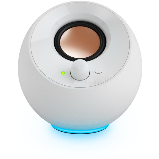 Creative pebble se pc-luidspreker (wit, bluetooth, usb-c, aux, rgb)