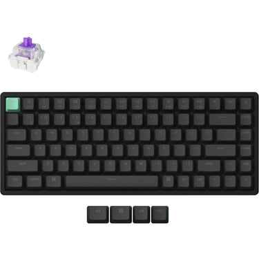 Keychron k2 he-j1 standard version rgb mechanisch toetsenbord (zwart, us lay-out (qwerty), gateron double-rail magnetic nebula, 75%, rgb, osa double-shot pbt, hot swap, 2.4ghz | bluetooth 5.2 | usb-c)