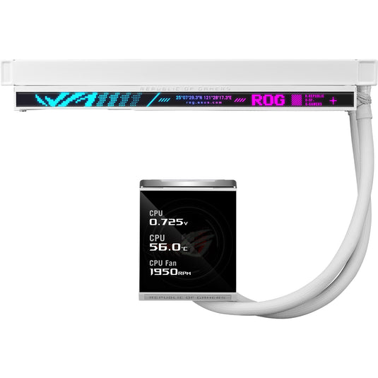 Asus rog strix lc iv 360 argb lcd waterkoeling (wit, 4-pin pwm)