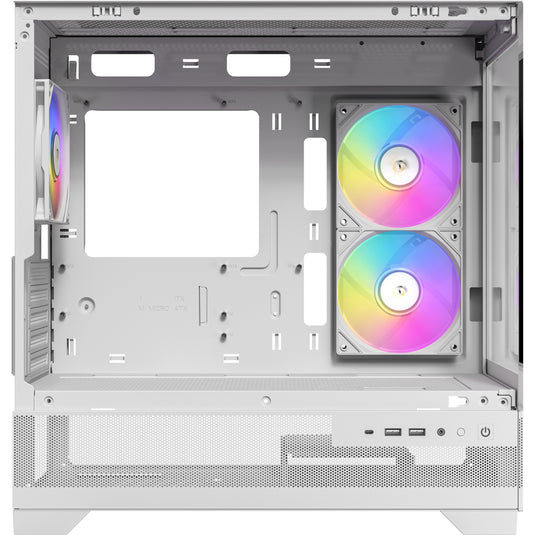 Antec cx500m argb mini tower behuizing (wit | 2x usb-a | 1x usb-c | tempered glass)
