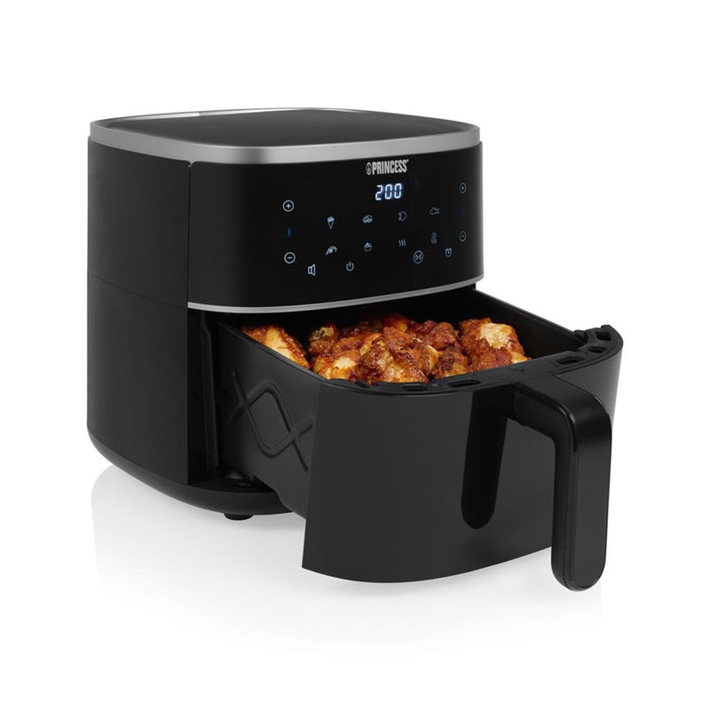 Afbeelding laden in galerijviewer, Princess 182238 digitale airfryer 4l heteluchtfriteuse (zwart, 4 liter | hetelucht | verstelbaar airfryer rek | bpa-vrij)
