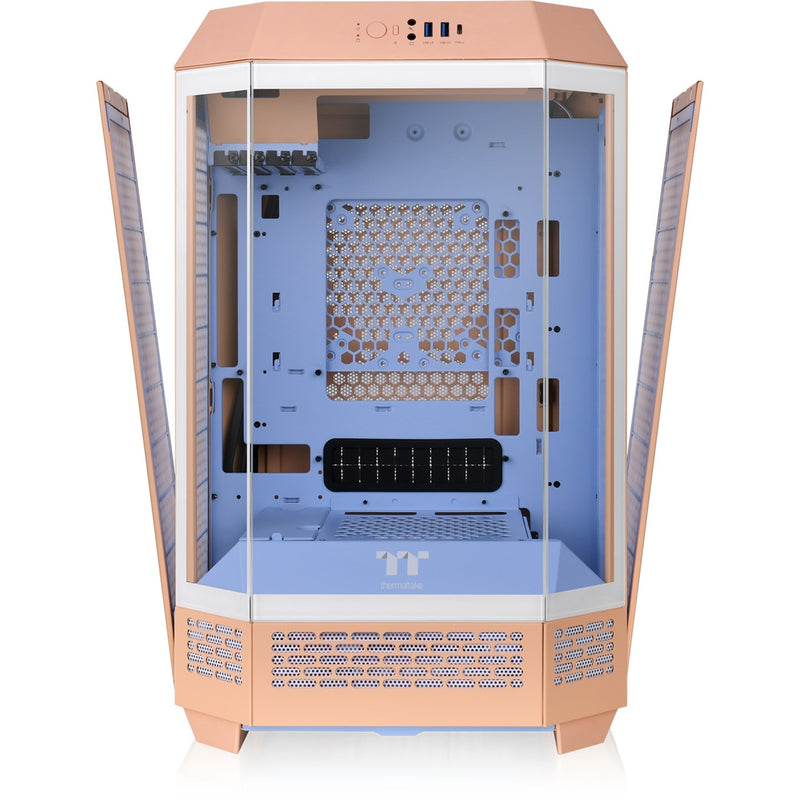 Afbeelding laden in galerijviewer, Thermaltake the tower 300 - peach fuzz mini tower behuizing (perzik | 3x usb-a | tempered glass)
