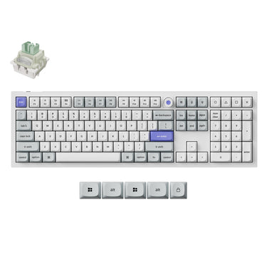 Keychron q6 he 8k magnetic switch keyboard (wit, us lay-out (qwerty), ultra-fast lime, 100%, rgb, hot swap, 8k)