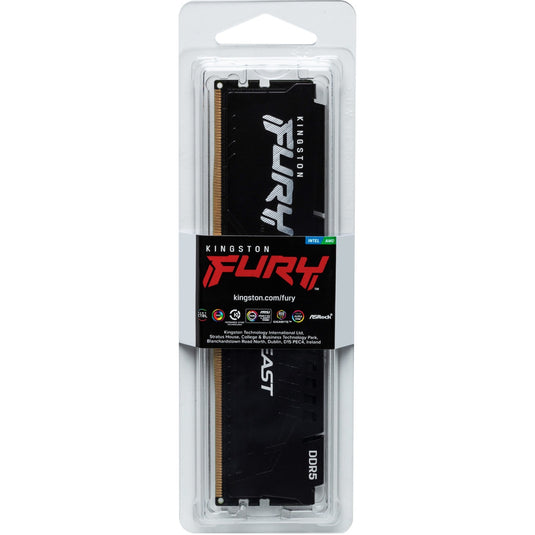 Kingston fury 16 gb ddr5-5600 werkgeheugen (zwart, kf556c40bb-16, beast, xmp)