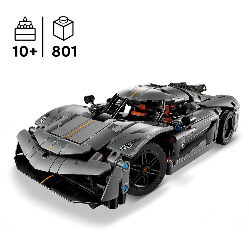 Afbeelding laden in galerijviewer, Lego technic 42173 koenigsegg jesko absolut grijze hypercar
