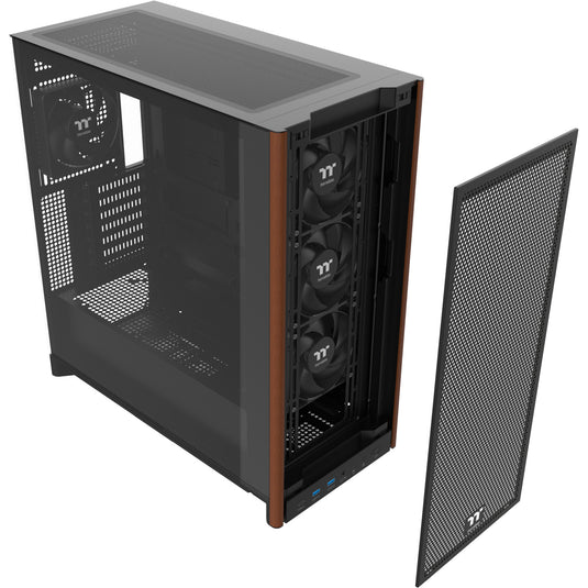 Thermaltake s370 ws midi tower behuizing (zwart | 2x usb-a | 1x usb-c | tempered glass)