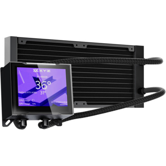 Xyz pc gear hydroview aio 240 waterkoeling (zwart, argb, pwm)