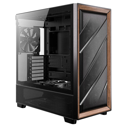 Antec flux midi tower behuizing (zwart | 2x usb-a | 1x usb-c | tempered glass)
