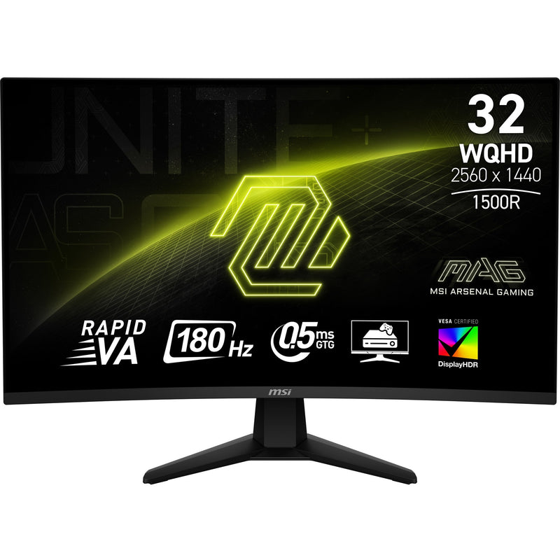 Afbeelding laden in galerijviewer, Msi mag 32cq6f 31.5 curved gaming monitor (zwart, 2x hdmi, displayport, 180 hz)
