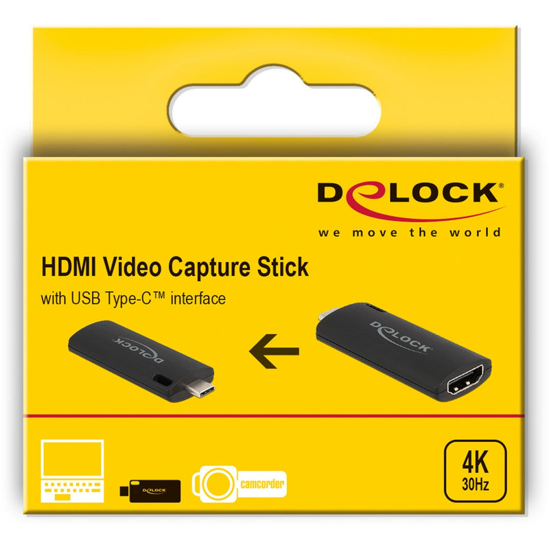 Afbeelding laden in galerijviewer, Delock hdmi video capture stick usb-c adapter (zwart)
