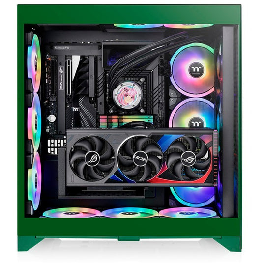 Thermaltake cte e660 mx racing green midi tower behuizing (groen | 2x usb-a | 1x usb-c | tempered glass)