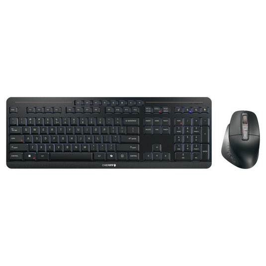 Cherry stream desktop ultimate draadloze desktopset (zwart, us lay-out (qwerty), sx-schaartechnologie, 100%, 4000 dpi, white leds, abs, 2.4 ghz bluetooth usb)