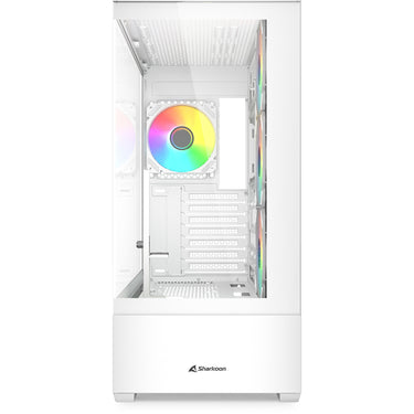 Sharkoon ak6 rgb midi tower behuizing (wit | 2x usb-a | 1x usb-c | rgb | tempered glass)
