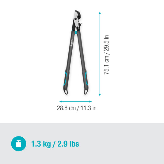 Gardena aambeeldtakkenschaar energycut pro l, met aambeeldsnede (grijs turquoise, 75cm, voor droog hout)