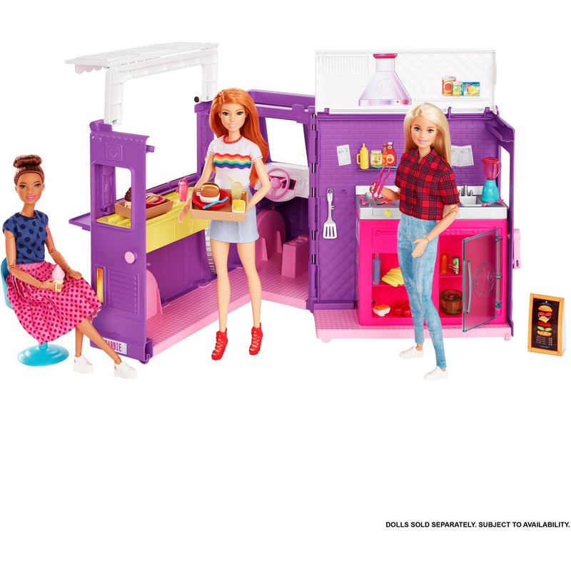 Afbeelding laden in galerijviewer, Barbie fresh 'n' fun food truck poppen accessoires

