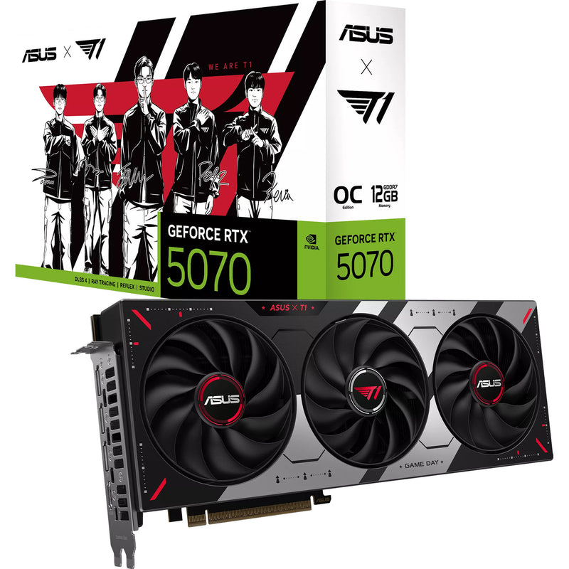 Afbeelding laden in galerijviewer, Asus t1 geforce rtx 5070 oc grafische kaart (3x displayport, 1x hdmi 2.1, dlss 4)
