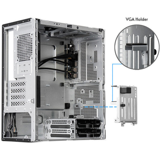Chieftec uni bs-20b-op mini tower behuizing (zwart | 3x usb-a | 1x usb-c)