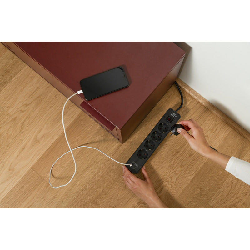 Afbeelding laden in galerijviewer, Brennenstuhl ecolor 4-voudige stekkerdoos met 2 usb-laadaansluitingen stekkerdoos (zwart, 2x usb-c)
