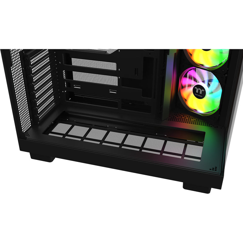 Afbeelding laden in galerijviewer, Thermaltake view 380 xl ws argb midi tower behuizing (zwart houtkleur | 2x usb-a | 1x usb-c | rgb | tempered glass)
