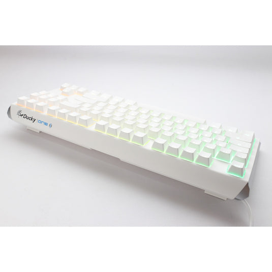 Ducky one 3 classic pure white tkl rgb mechanisch toetsenbord (wit, us lay-out (qwerty), cherry mx speed silver, 80% (tkl), rgb leds, double-shot pbt, hot-swappable, quack mechanics)