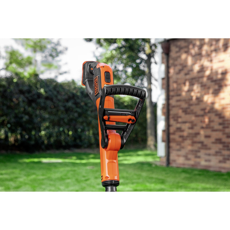 Afbeelding laden in galerijviewer, Black+decker 18v trimmer met 2 messen en accu grastrimmer (zwart oranje, 25 cm, accu inbegrepen)
