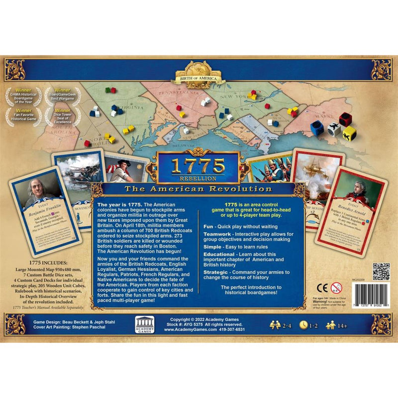 Afbeelding laden in galerijviewer, European player network 1775 rebellion: the american revolution bordspel (engels, 2 - 4 spelers, 60 - 240 minuten, vanaf 14 jaar)
