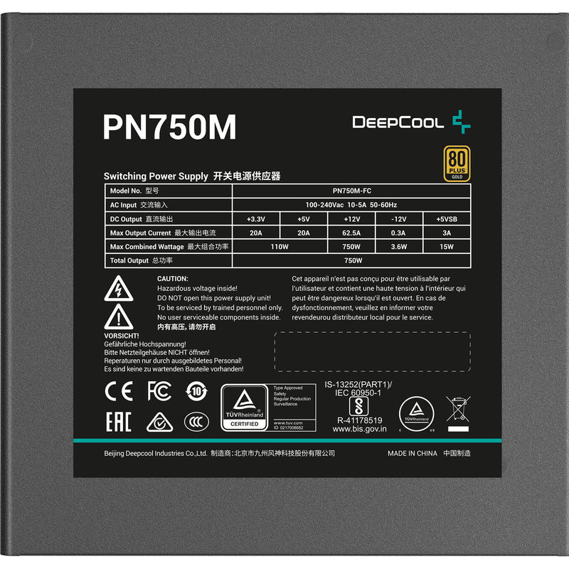 Afbeelding laden in galerijviewer, Deepcool pn750m modulaire 750 watt voeding (zwart, 1x 12v-2x6, 3x pcie)
