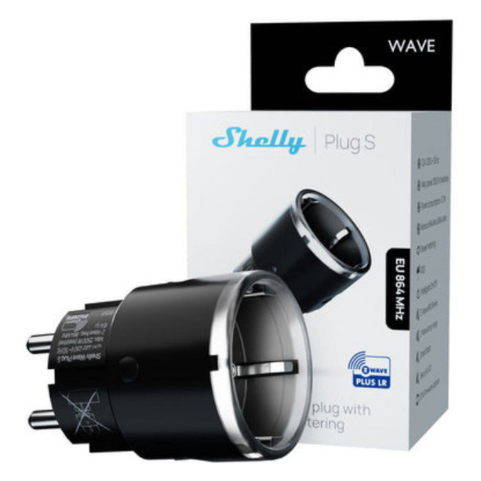 Afbeelding laden in galerijviewer, Shelly wave plug s lr (eu) stekkerdoos (zwart, z-wave)
