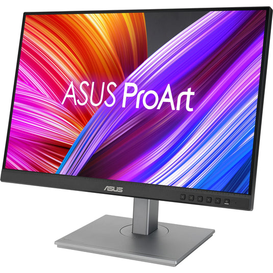 Asus proart display pa248cnv 24 monitor (zwart zilver, 75 hz, hdmi, displayport, usb, lan, audio)