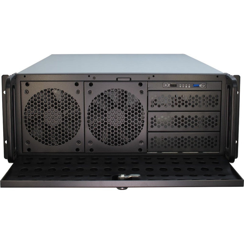 Afbeelding laden in galerijviewer, Inter-tech 4u 4129l rack behuizing (zwart | 2x usb-a)
