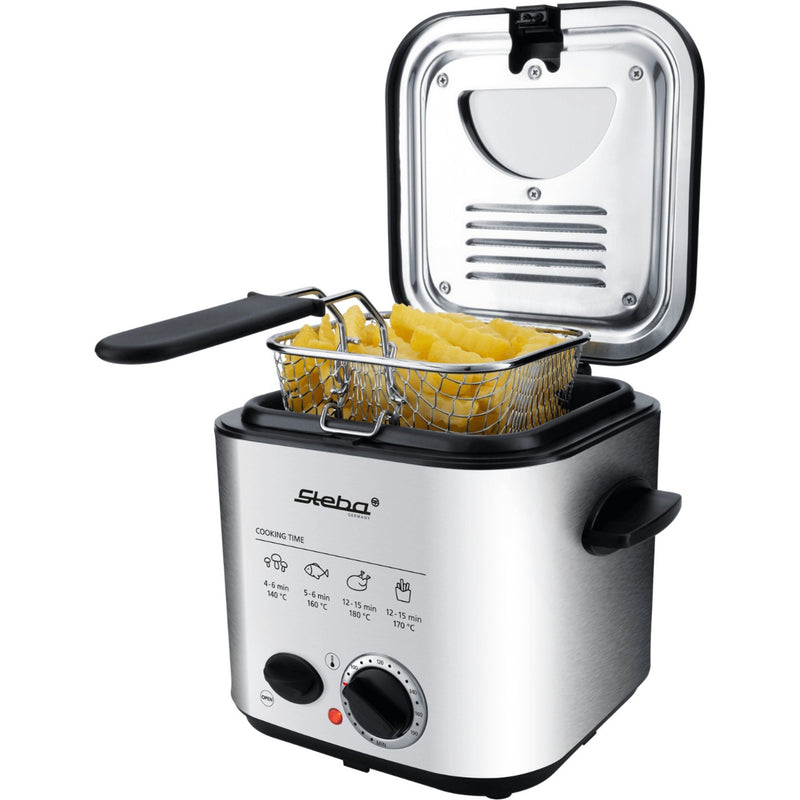 Afbeelding laden in galerijviewer, Steba df95f - minifriteuse fondue frituurpan (roestvrij staal zwart, 1,25 liter)
