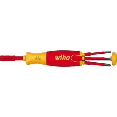 Wiha schroevendraaier met bitmagazijn liftup electric (rood geel)