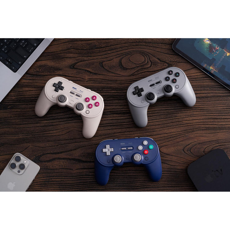 Afbeelding laden in galerijviewer, 8bitdo pro 3 bluetooth gamepad (lichtgrijs rood, switch 1 2, pc, android, 2.4 ghz bluetooth usb)
