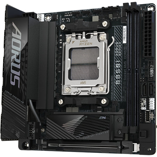 Gigabyte b850i aorus pro socket am5 moederbord (zwart, raid, 2.5gb-lan, wi-fi 7, bt, sound, mini-itx)