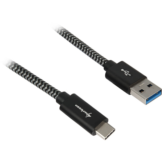Sharkoon usb 3.2 kabel, usb-a > usb-c (zwart grijs, 1 meter)
