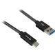 Sharkoon usb 3.2 kabel, usb-a > usb-c (zwart grijs, 1 meter)