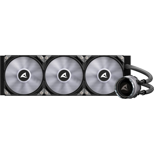 Sharkoon s90 rgb waterkoeling (zwart, 4-pins pwm fan-connector)