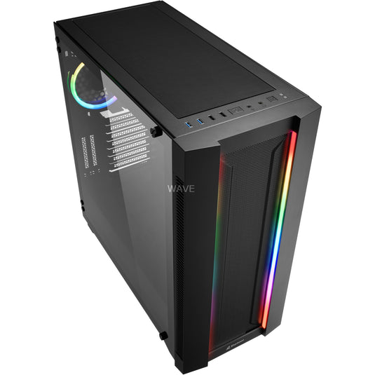 Sharkoon elite shark ca200m big tower behuizing (zwart | 4x usb-a | tempered glass)