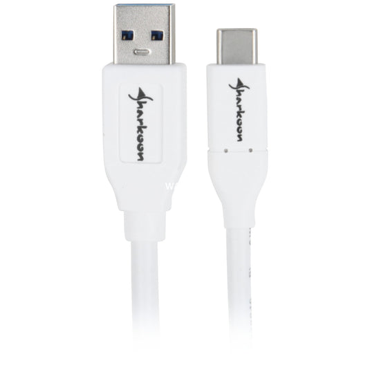 Sharkoon usb-a 3.2 > usb-c kabel (wit, 1 meter)