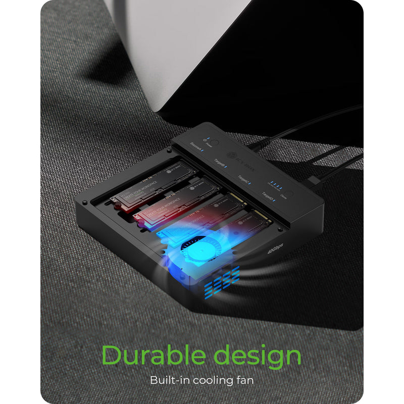 Afbeelding laden in galerijviewer, Icy box ib-4013mcl-c4 4-bays usb4® duplicator (1:3 klonen) dockingstation (zwart)
