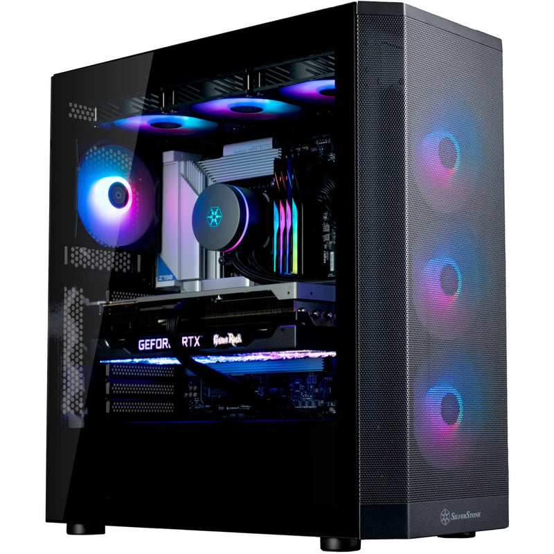 Afbeelding laden in galerijviewer, Silverstone fara 514x midi tower behuizing (zwart | 2x usb-a | 1x usb-c | rgb | tempered glass)
