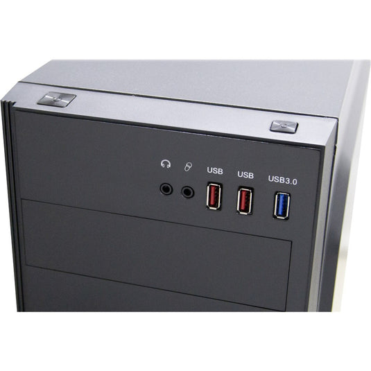 Inter-tech b-42 rgb midi tower behuizing (zwart | 3x usb-a | rgb | window)