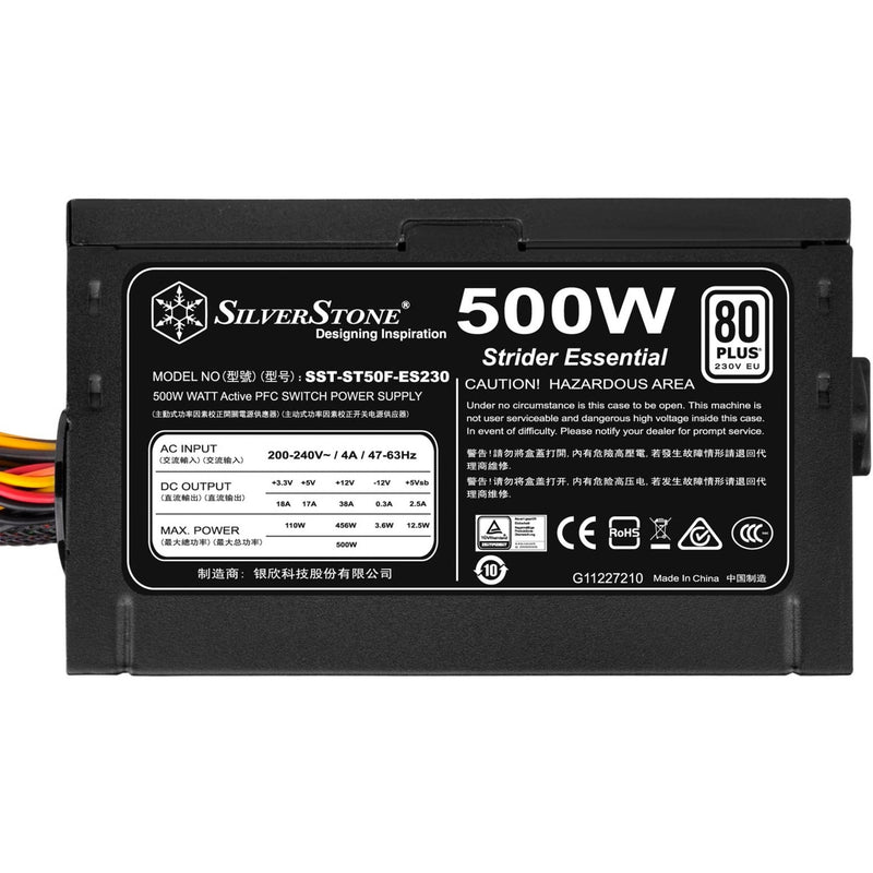 Afbeelding laden in galerijviewer, Silverstone strider essential st50f-es230 500 watt voeding (zwart, 2x pcie)
